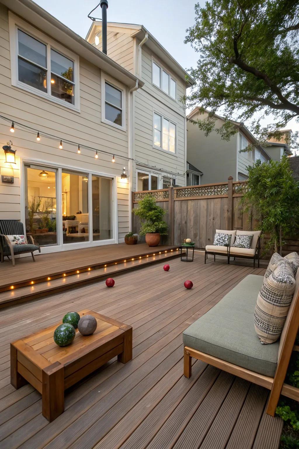 Outdoor games bring fun to your patio.