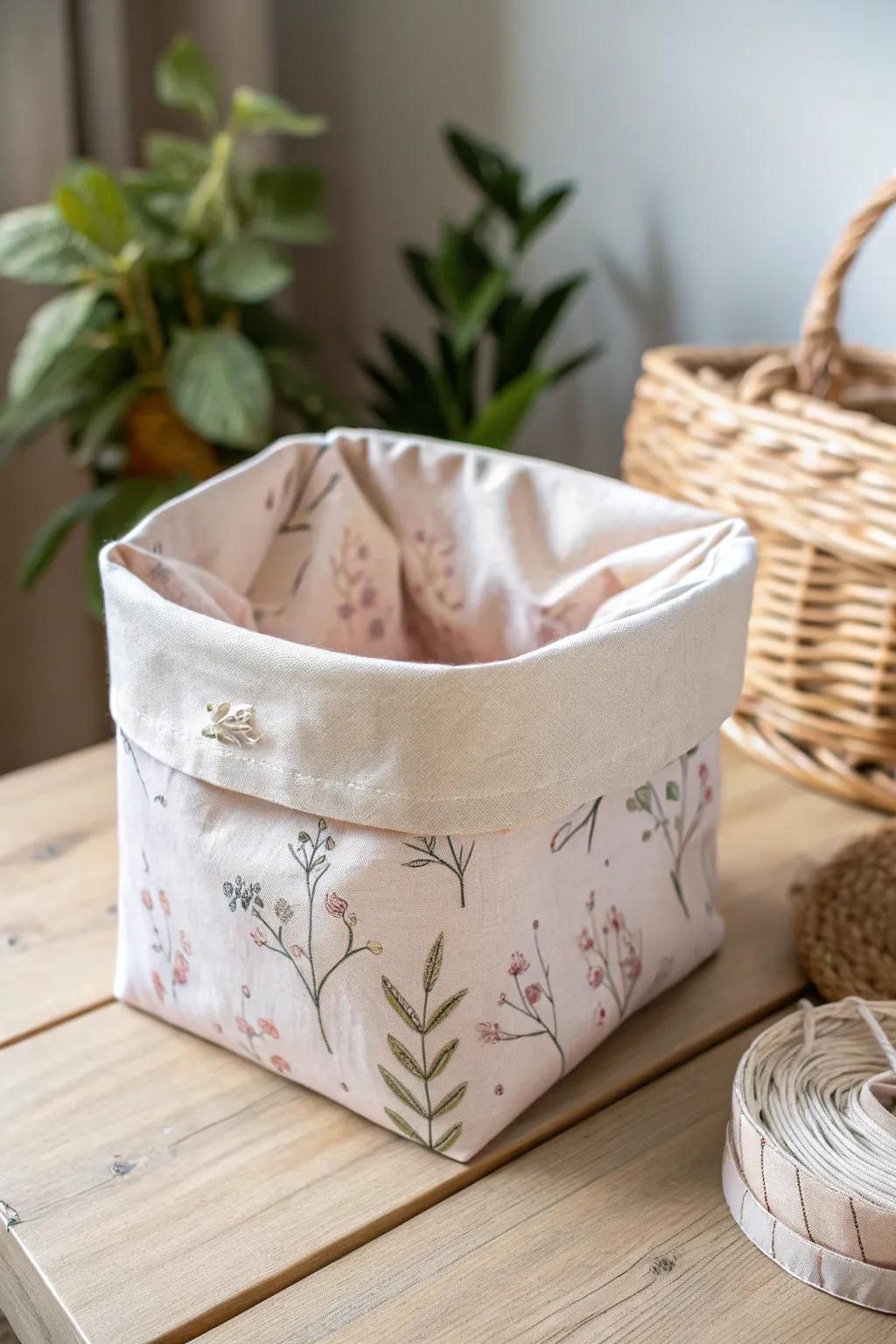 Elevate your storage game with DIY fabric bins - where simplicity meets elegance.