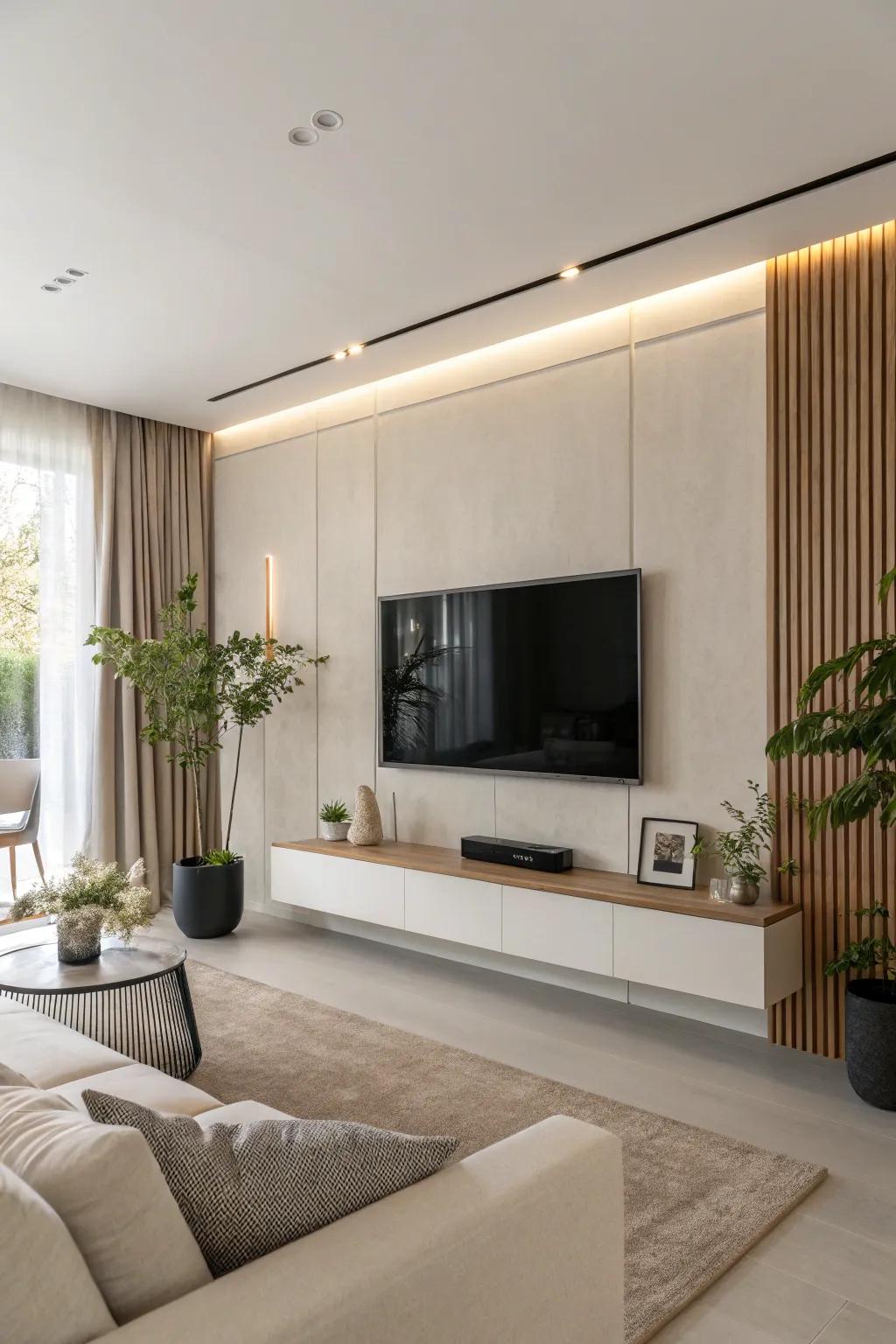 A minimalist design keeps your TV wall calm and focused.