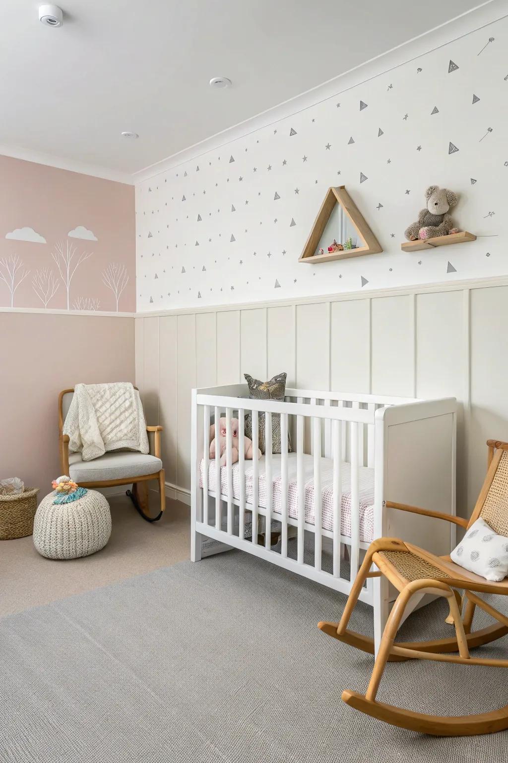 Minimalist design for a clutter-free and serene nursery.