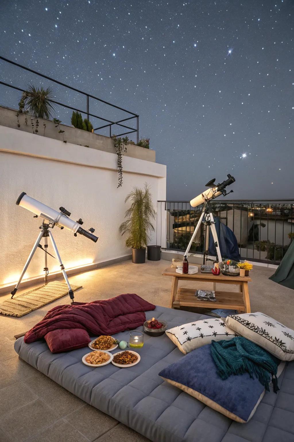 Celebrate with a peaceful stargazing sleepover under the stars.