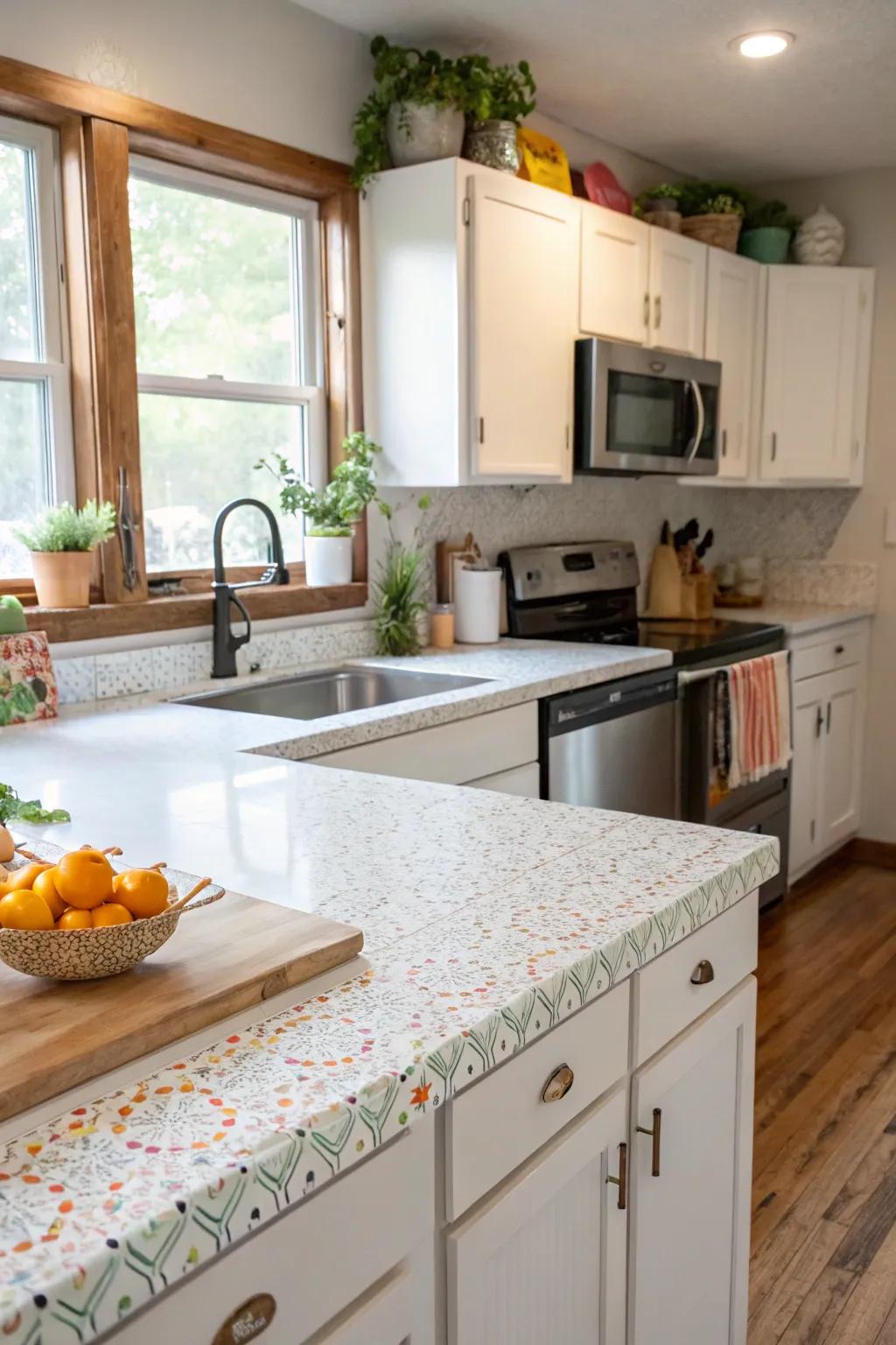 Contact paper offers a quick and affordable way to transform your countertops.