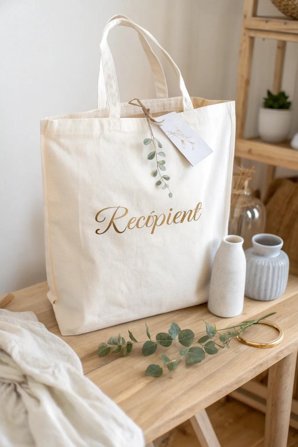 Elevate your gift-giving with personalized vinyl gift bags—a perfect blend of simplicity and elegance.