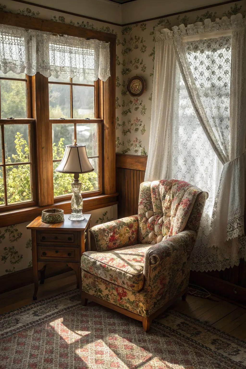 A vintage-inspired nook adds timeless character to any home.