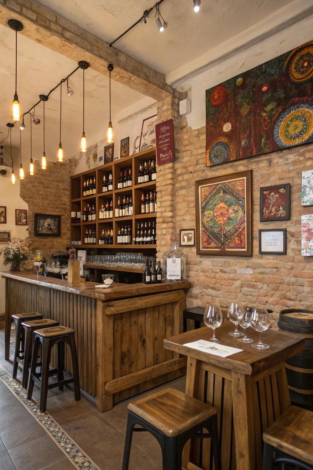 An artisan crafted wine bar with a personal touch.