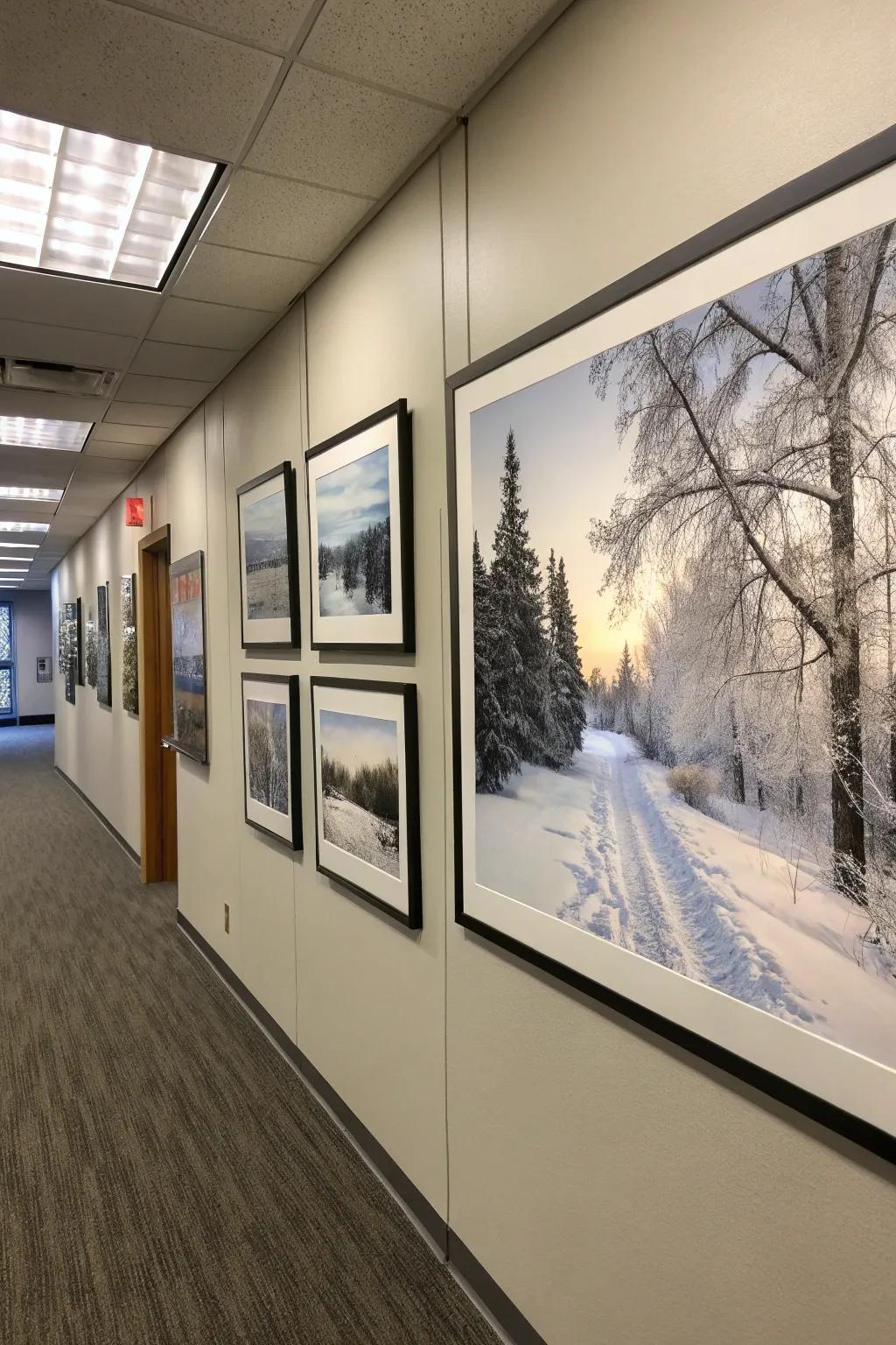 Seasonal art refreshes your space and reflects the winter mood.