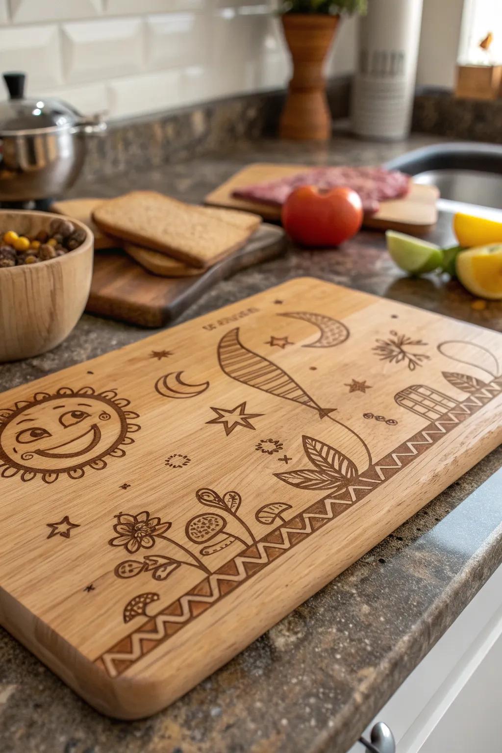 Transform your kitchen with a touch of creativity: uniquely decorated cutting boards by young artists.