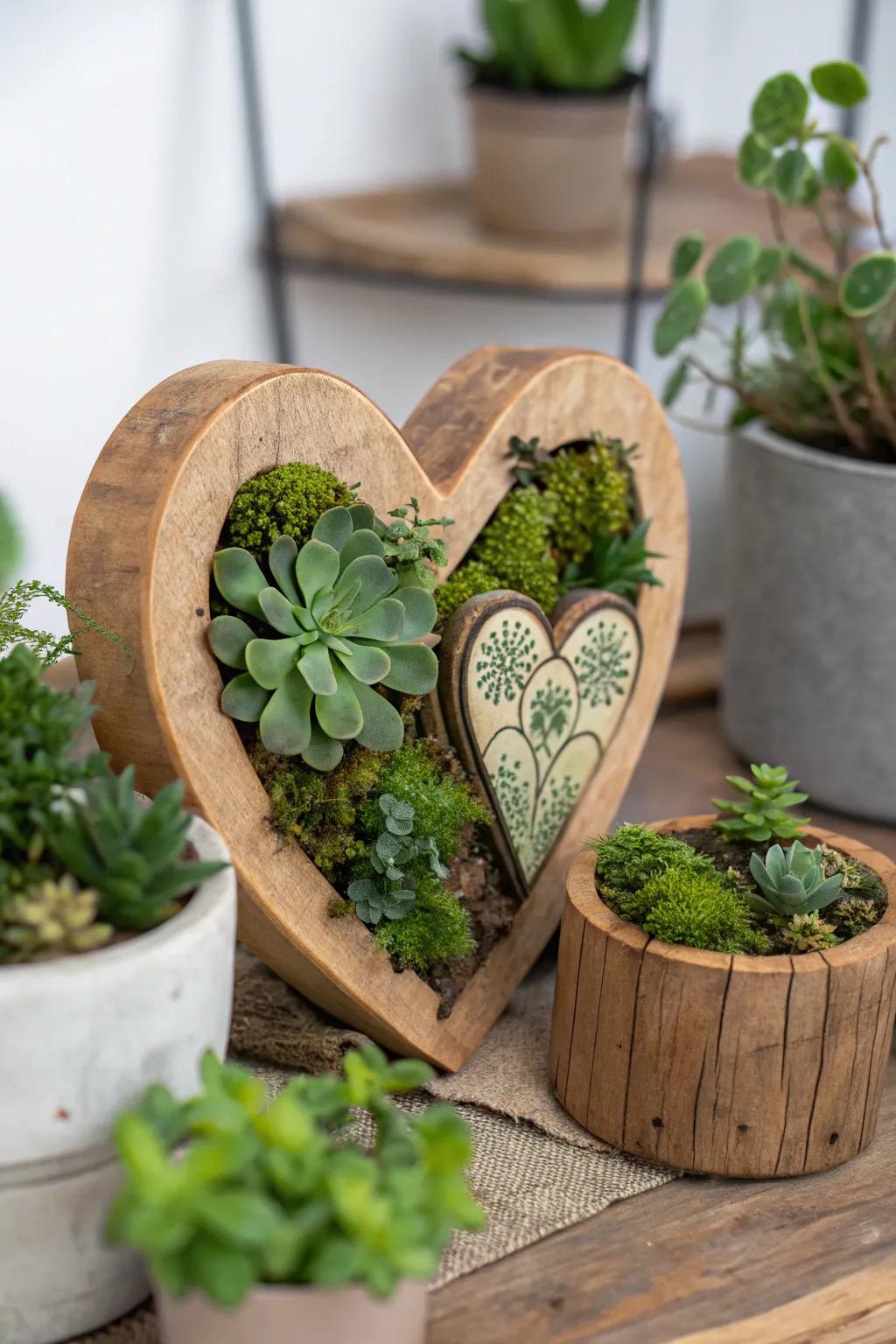 Nature-inspired hearts bring the tranquility of the outdoors inside.