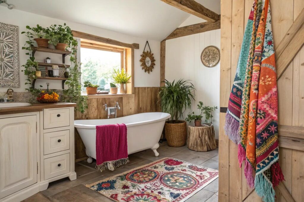 22+ Cozy Boho Farmhouse Bathroom Ideas