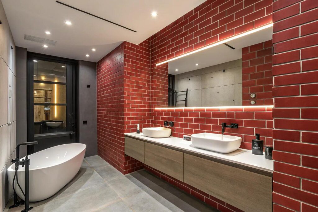 25+ Stunning Brick Wall Bathroom Ideas