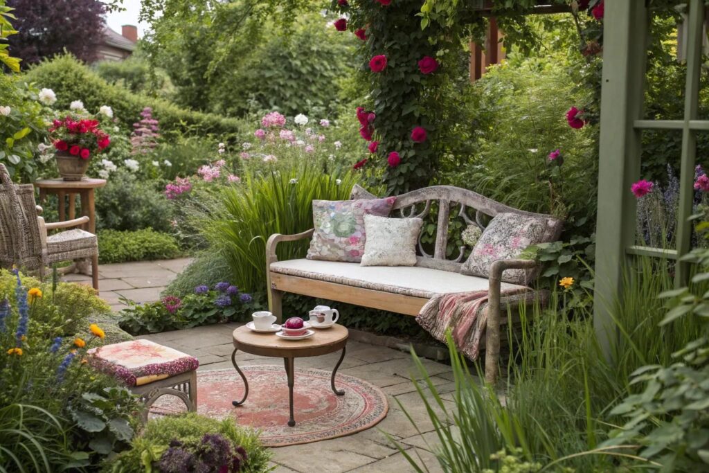24+ Creative Garden Bench Decorating Ideas