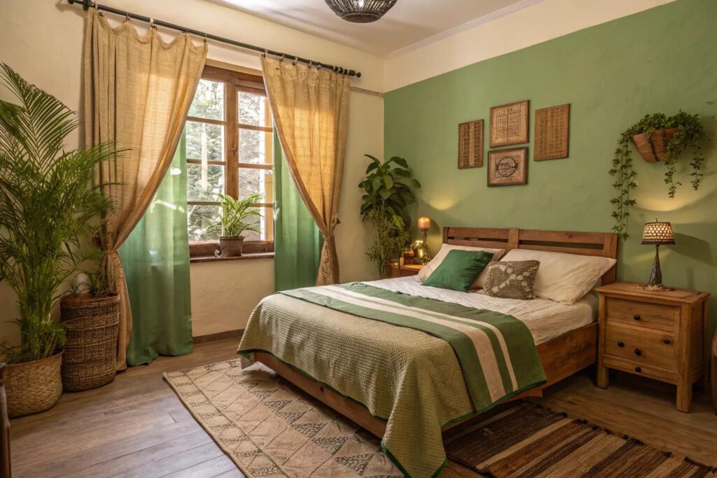 23+ Stylish Green and Tan Bedroom Ideas