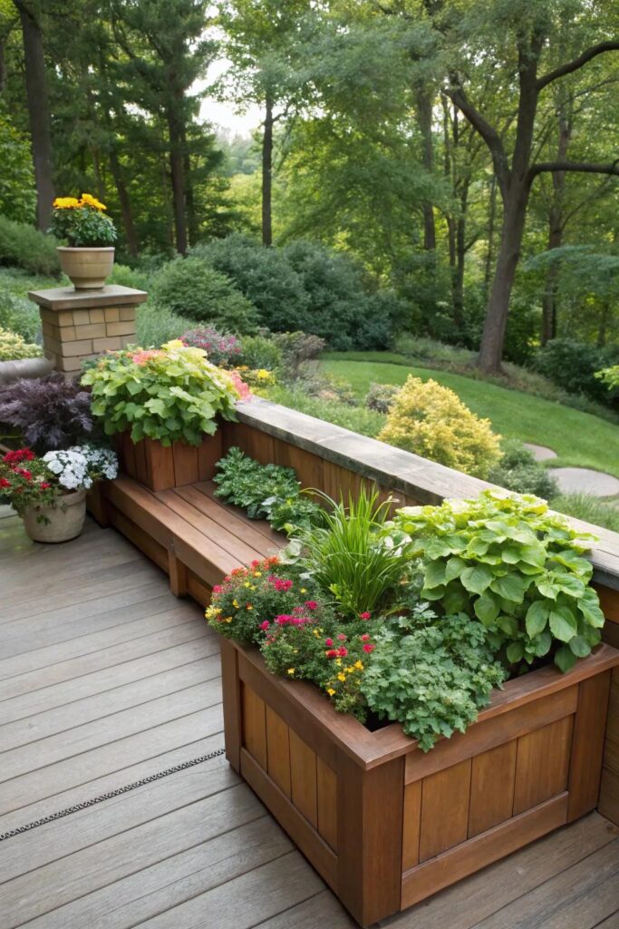 20+ Stylish Deck Ideas with Planter Boxes & Benches