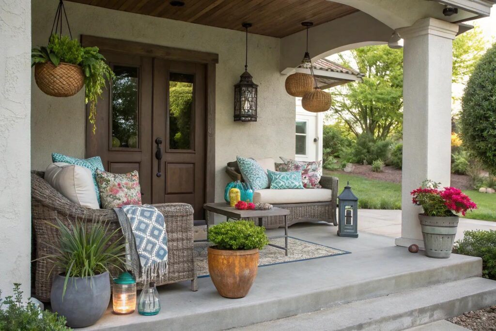 24+ Stylish Ideas for Concrete Front Porches