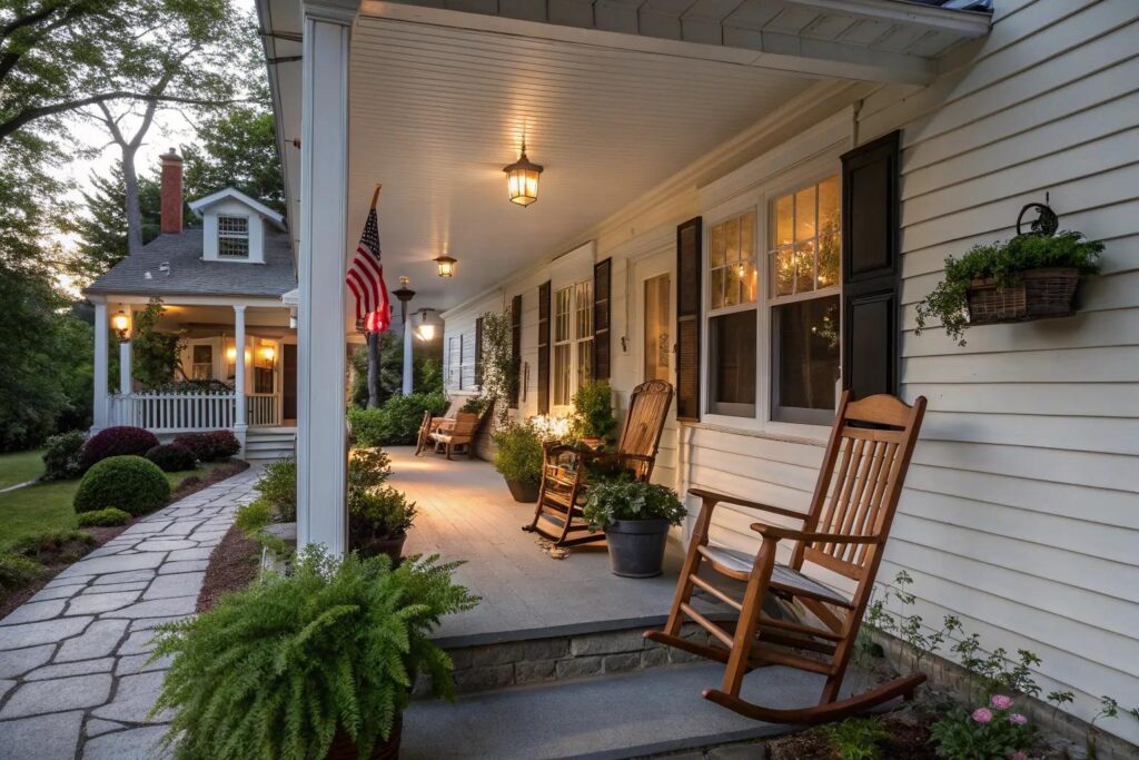 19+ Charming L-Shaped Front Porch Ideas