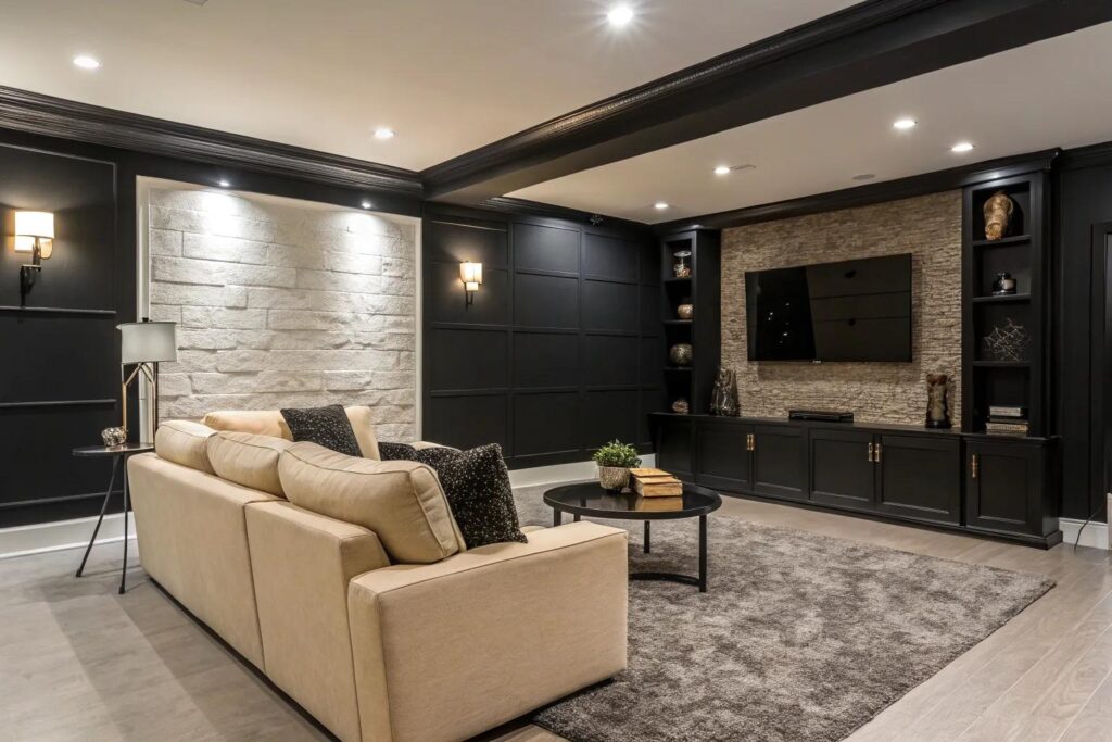 18+ Stylish Black & Beige Living Room Ideas