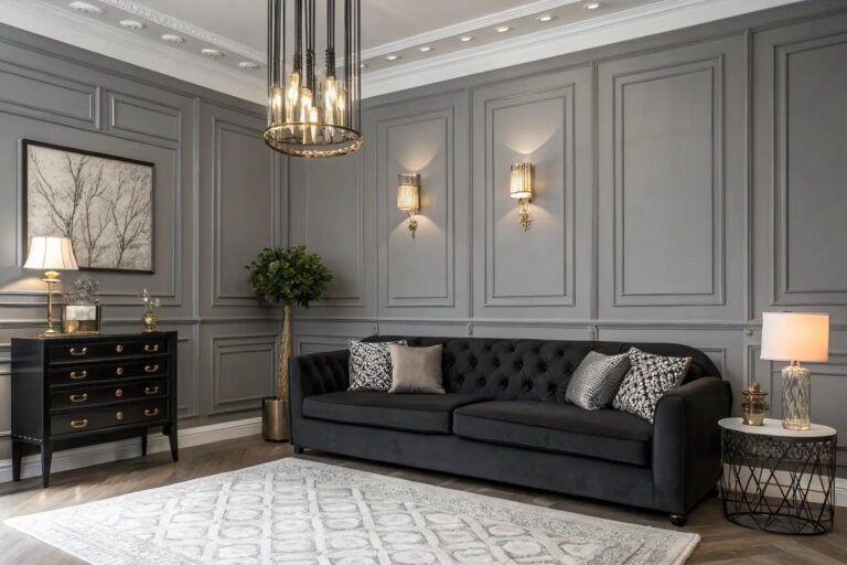 17+ Stylish Black & Gray Living Room Ideas