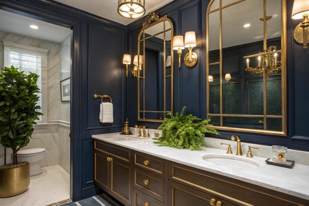 12+ Stunning Blue and Gold Bathroom Ideas