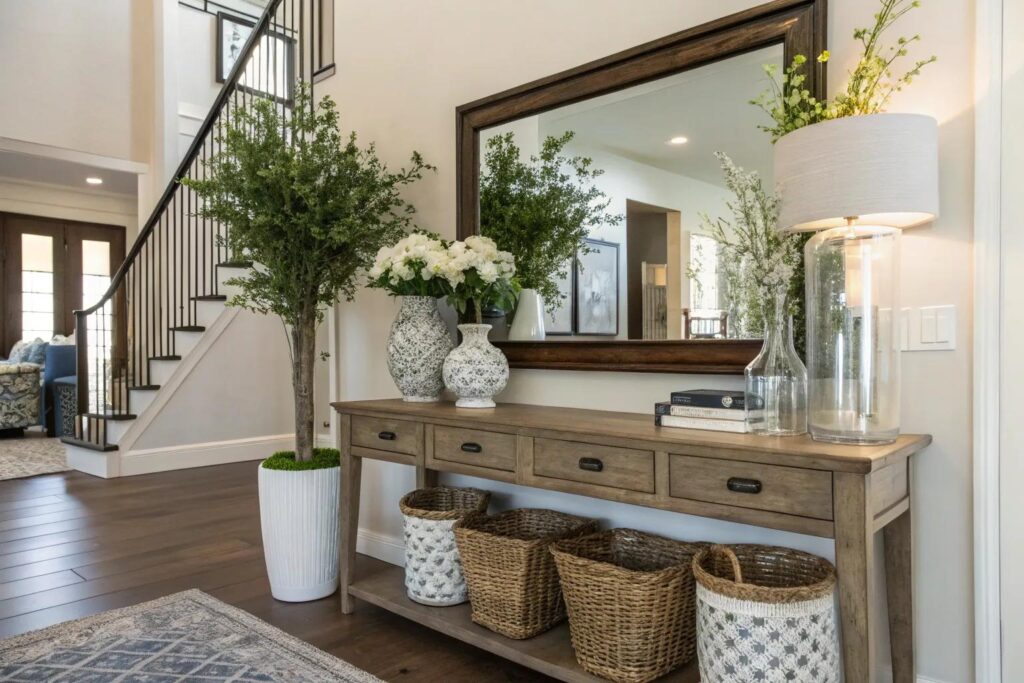 17+ Stylish Front Door Entry Table Decor Ideas