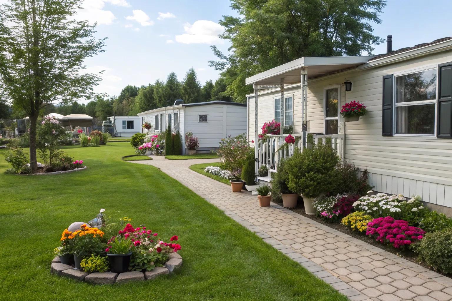 16+ Inspiring Mobile Home Landscaping Ideas