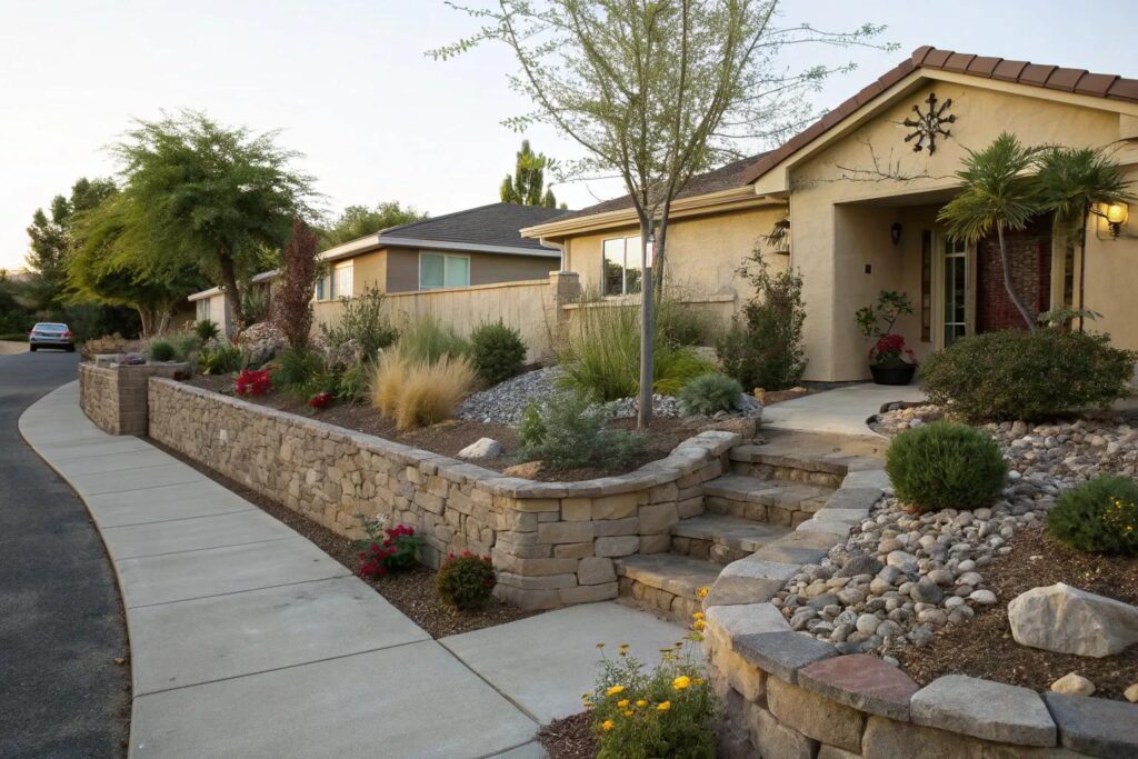 19+ Inspiring Small Front Yard Retaining Wall Ideas