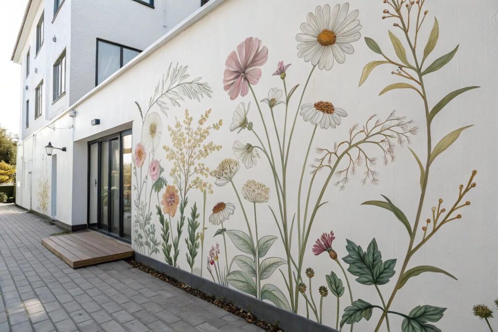 14+ Creative Wall Flower Painting Ideas