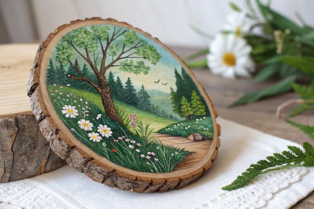 18  Creative Wood Slice Painting Ideas
