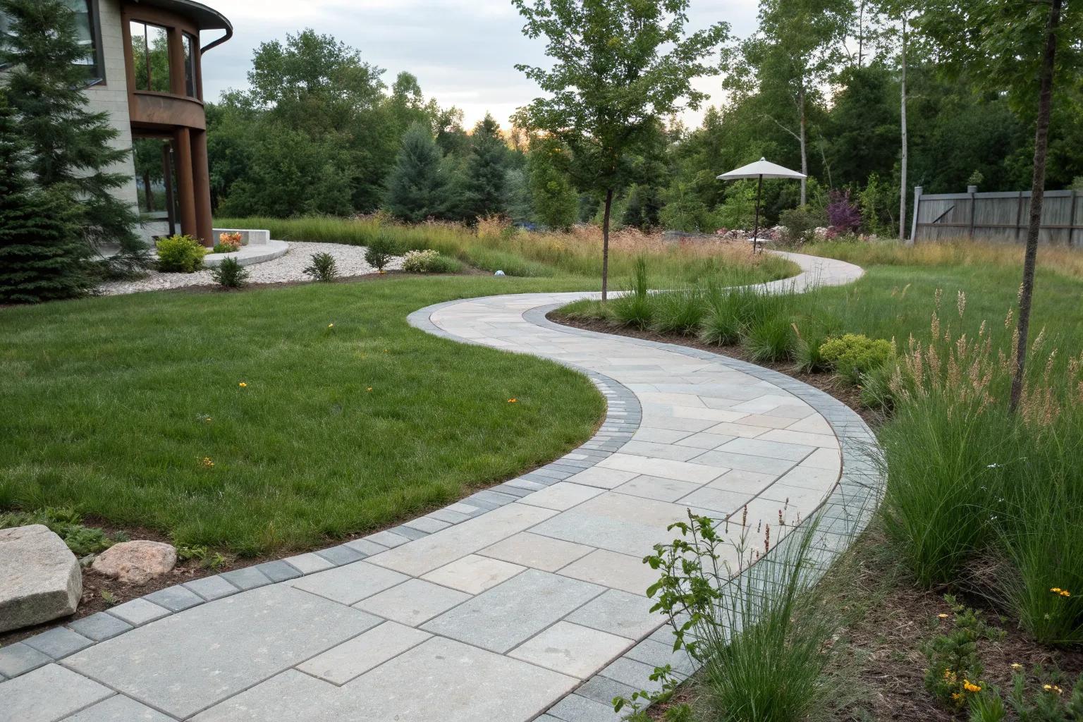 16+ Creative Backyard Paver Walkway Ideas