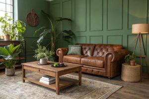 11+ Cozy Brown and Green Living Room Ideas