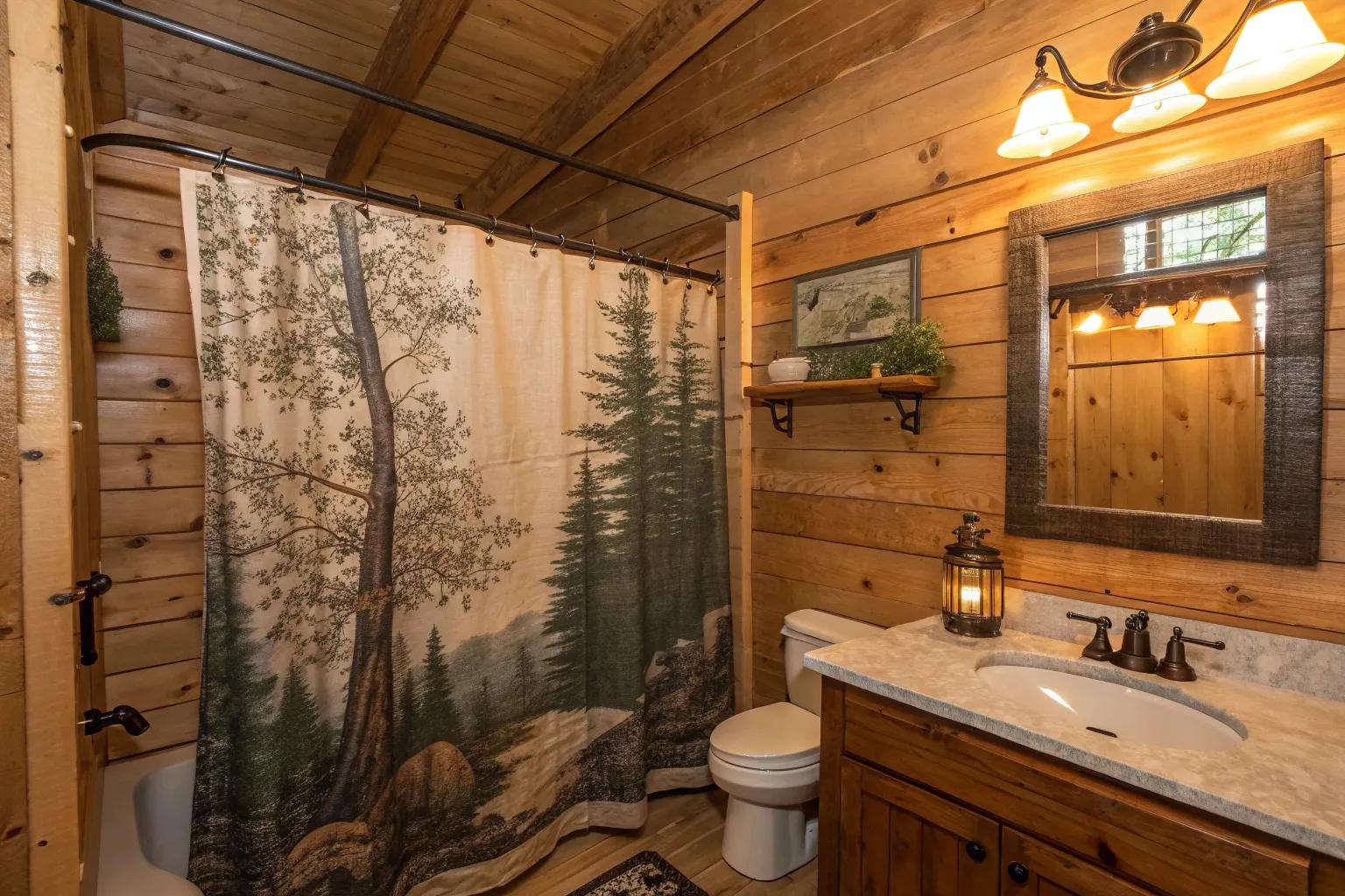 15+ Inspiring Cabin Shower Curtain Ideas