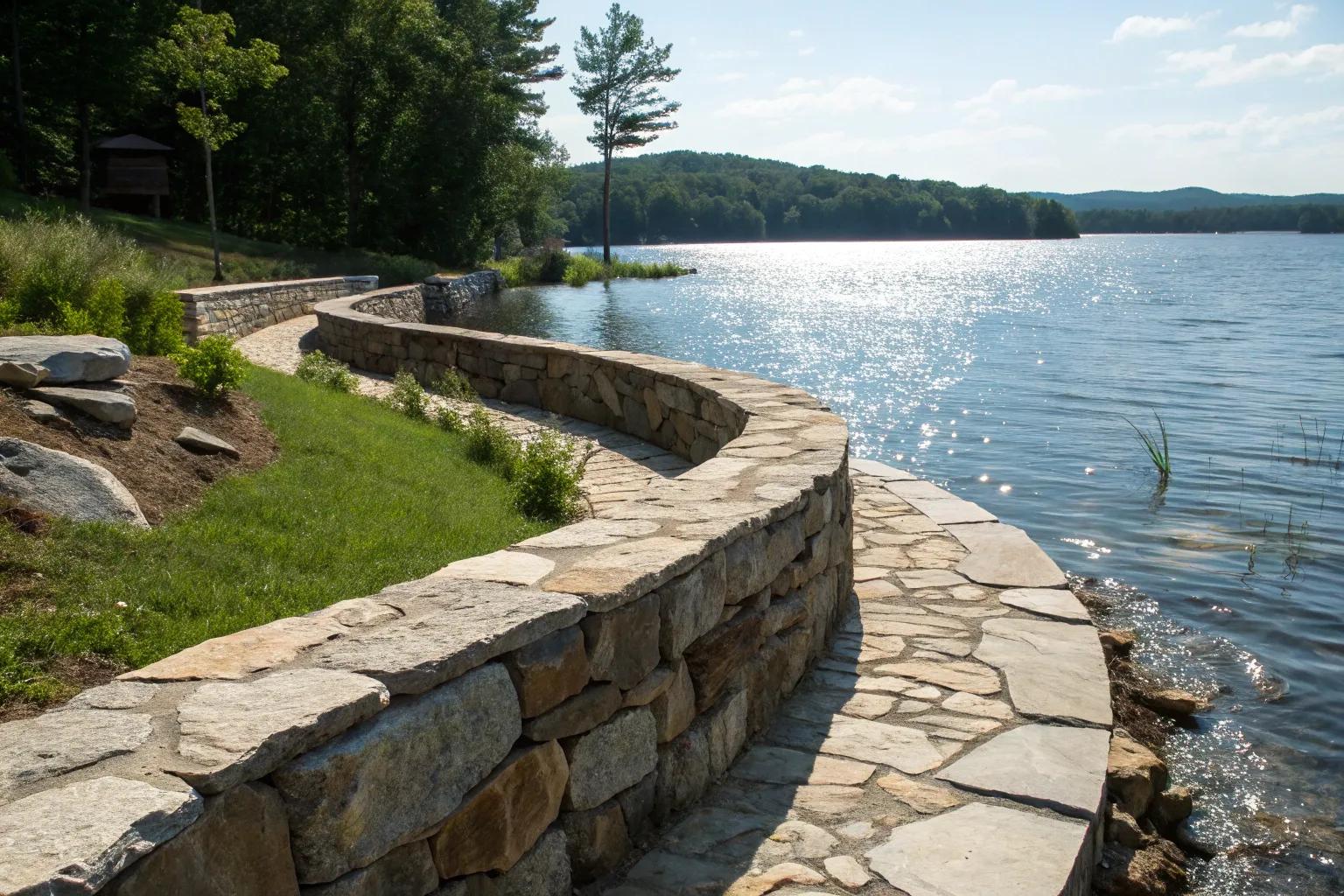 21+ Inspiring Lakefront Lake Retaining Wall Ideas