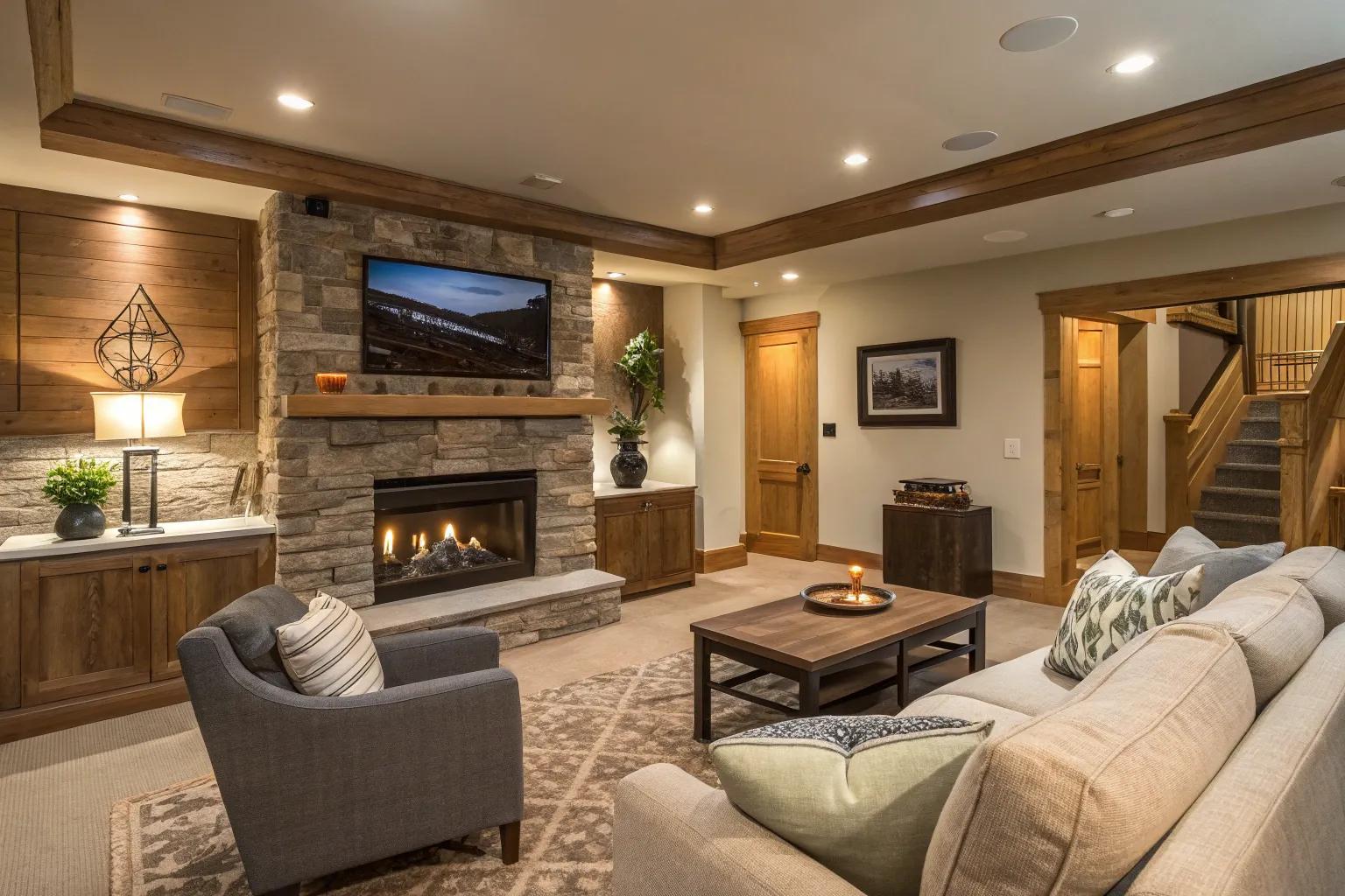 16+ Stylish Living Room TV Over Fireplace Ideas