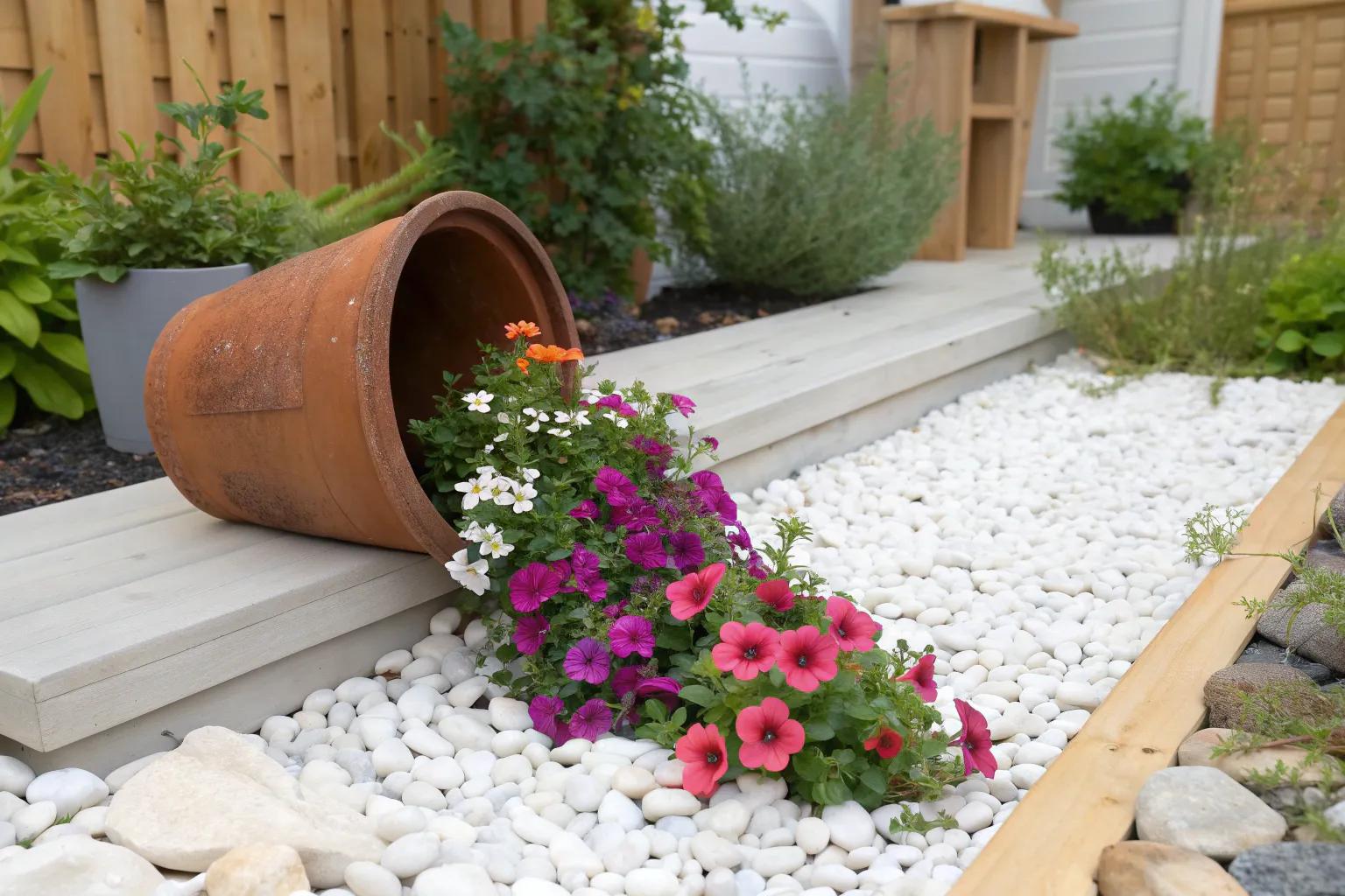 16+ Creative Spilled Flower Pot Ideas