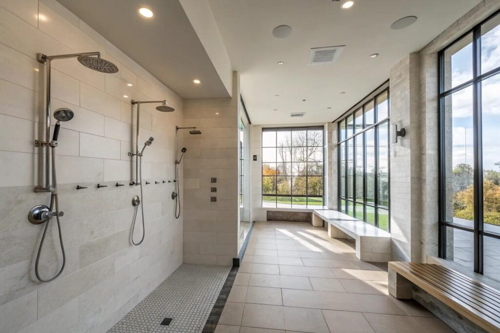 Fascinating Walk In Double Shower Ideas Photos