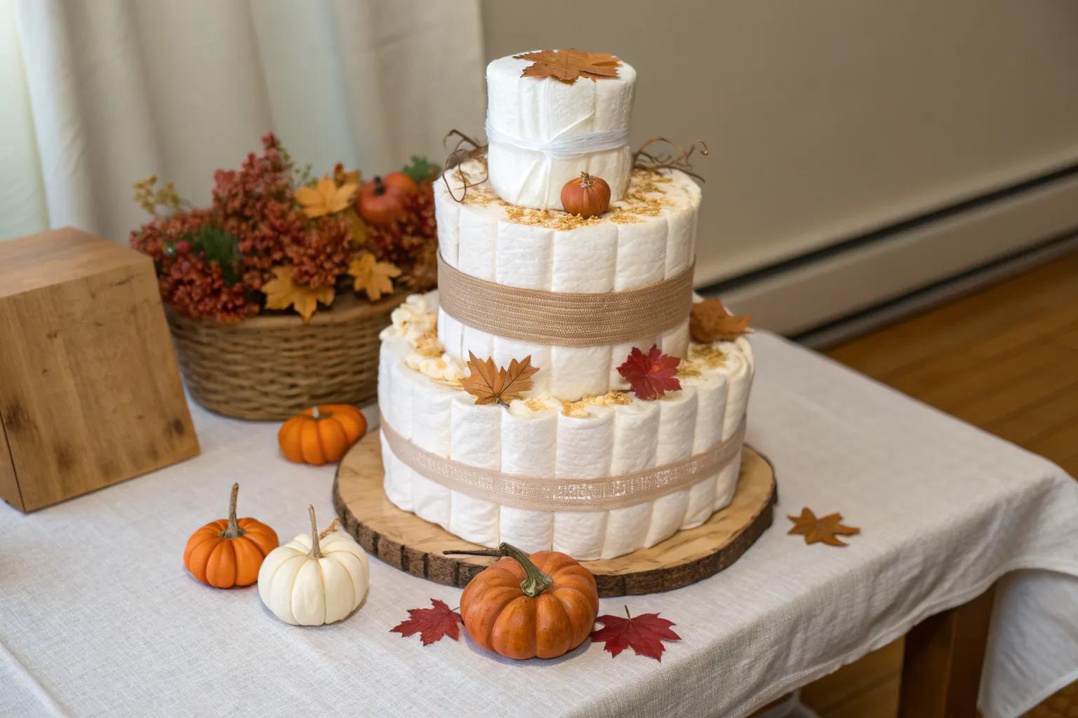 12+ Creative Fall Diaper Cake Ideas for Baby Showers
