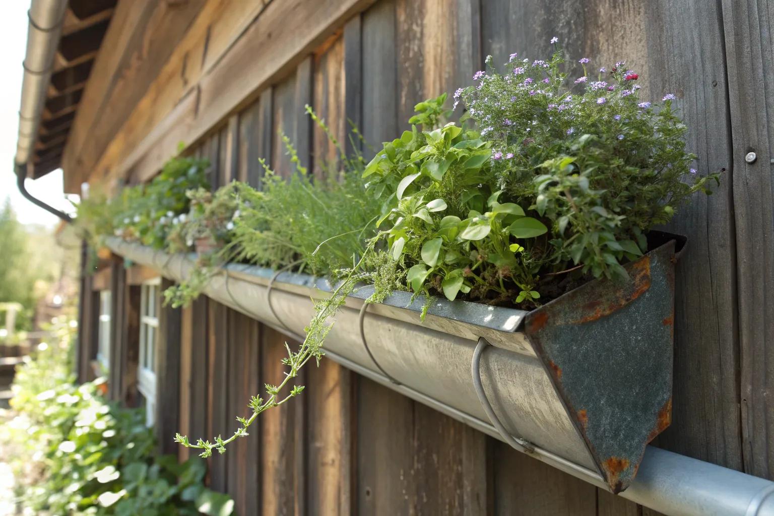 17+ Creative Gutter Garden Ideas for Your Home