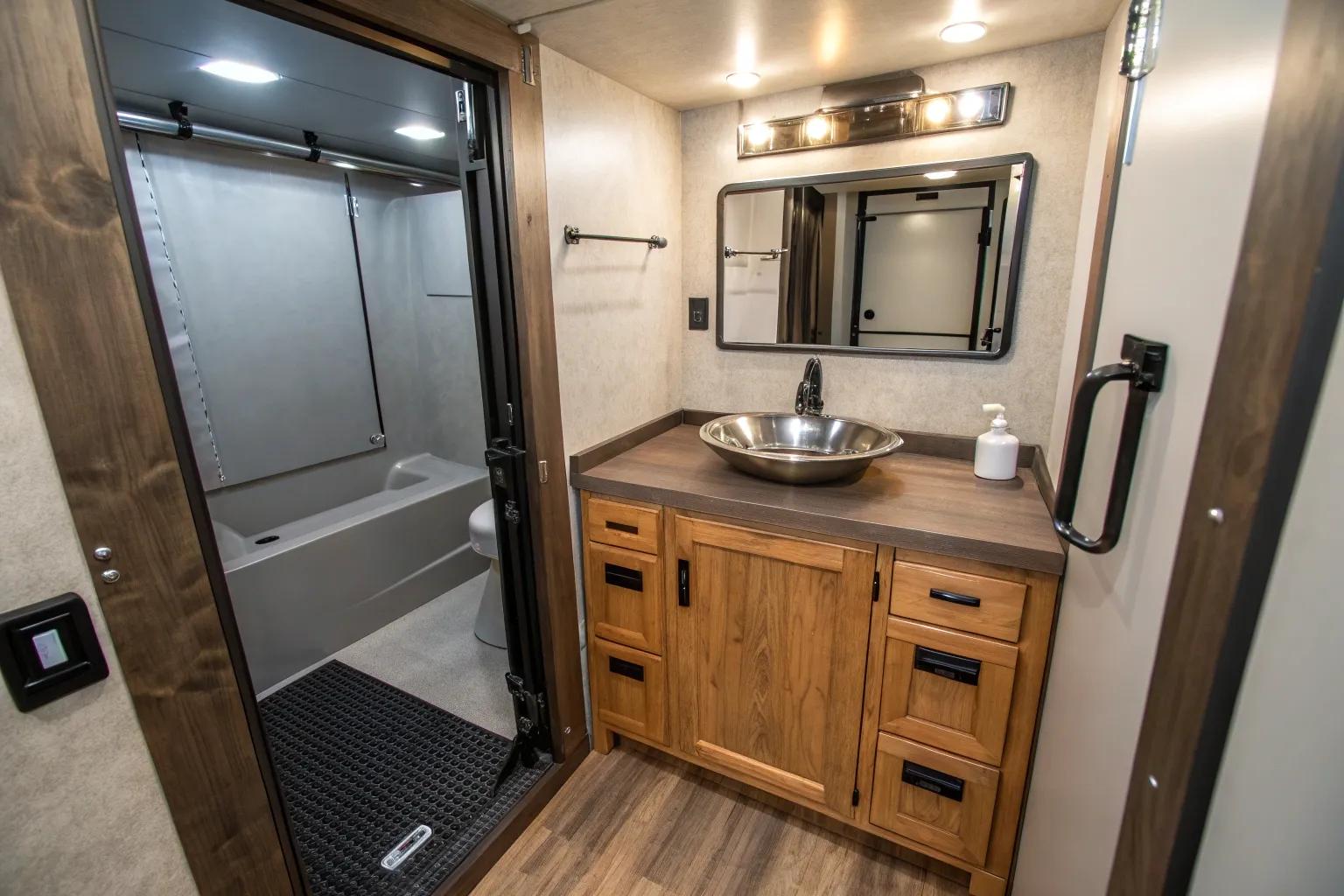13+ Clever Enclosed Trailer Bathroom Ideas