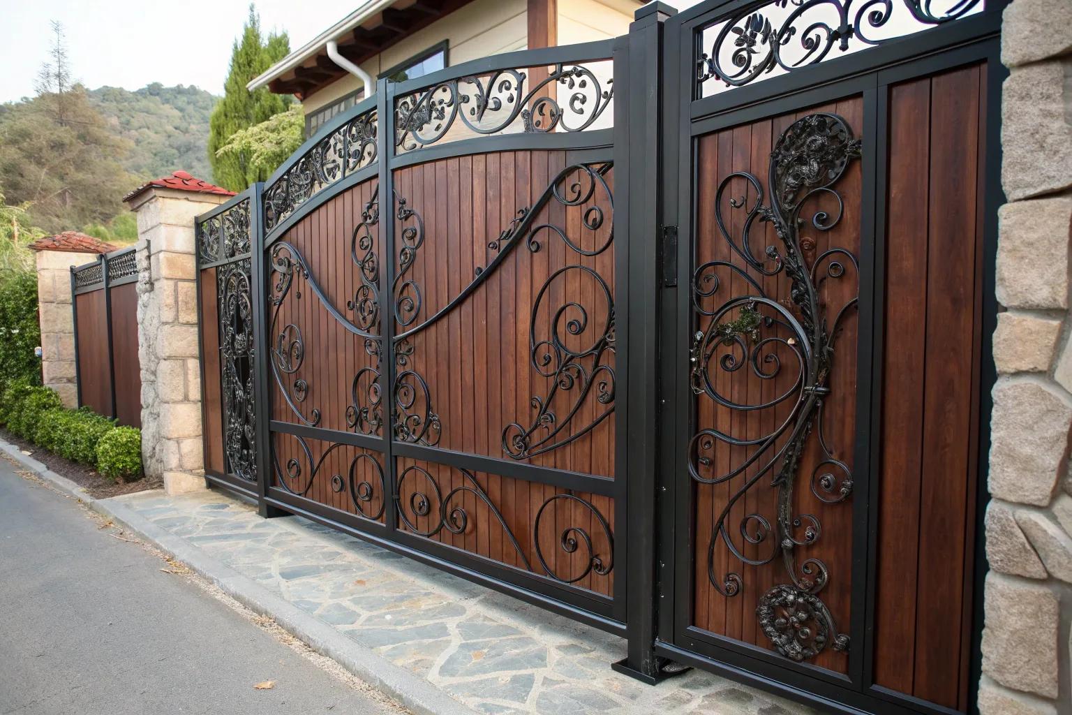 17+ Stylish Metal Gate with Wood Ideas