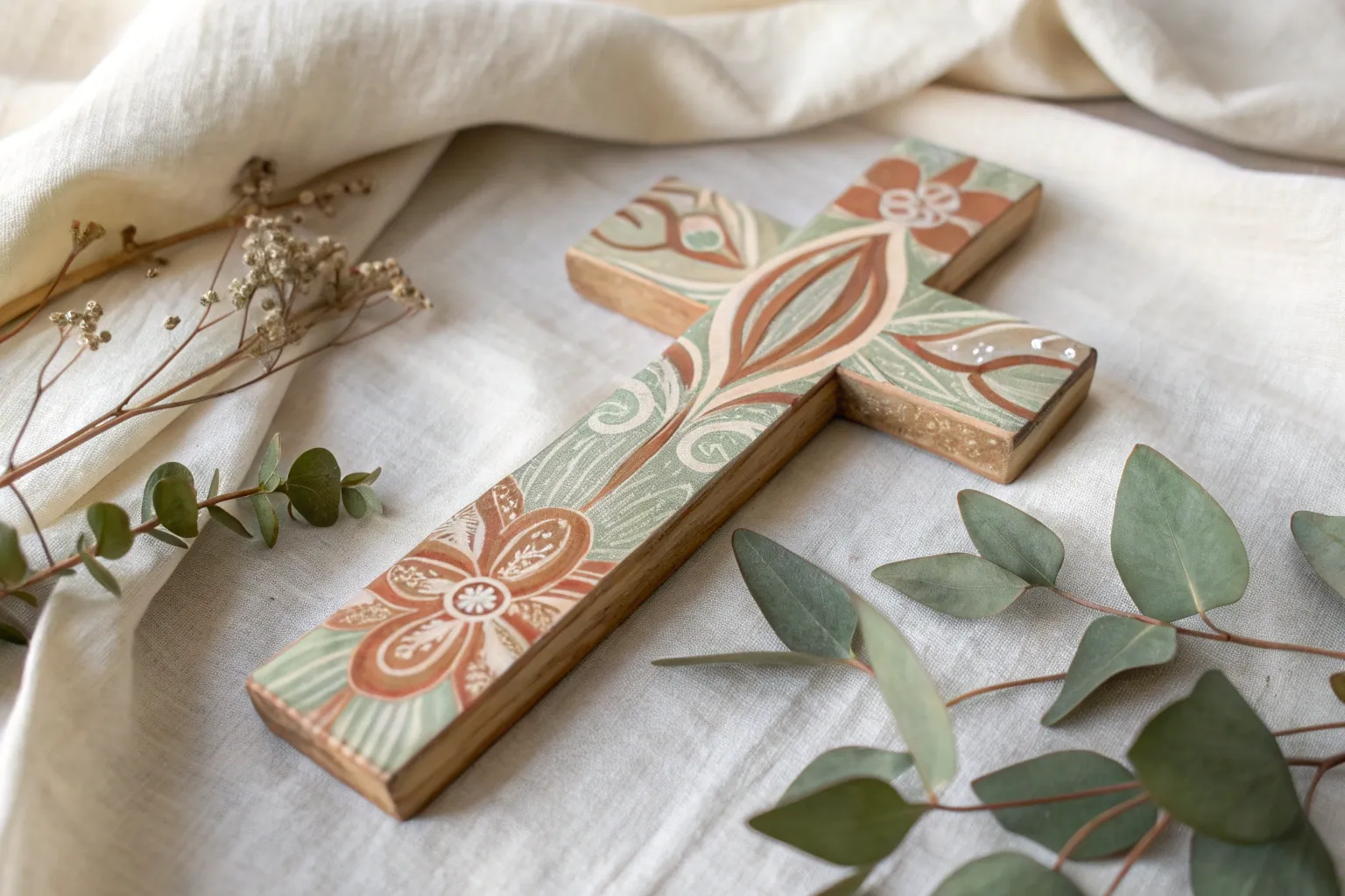 16+ Stunning Hand-Painted Wooden Cross Ideas