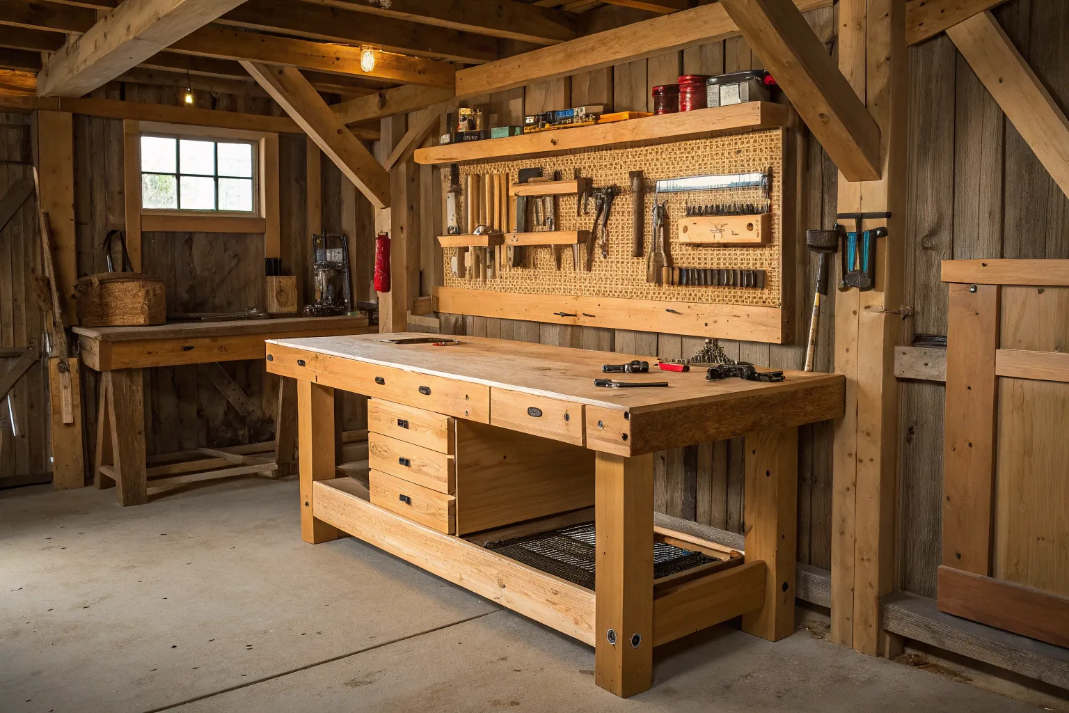 17+ Creative Pole Barn Workbench Ideas