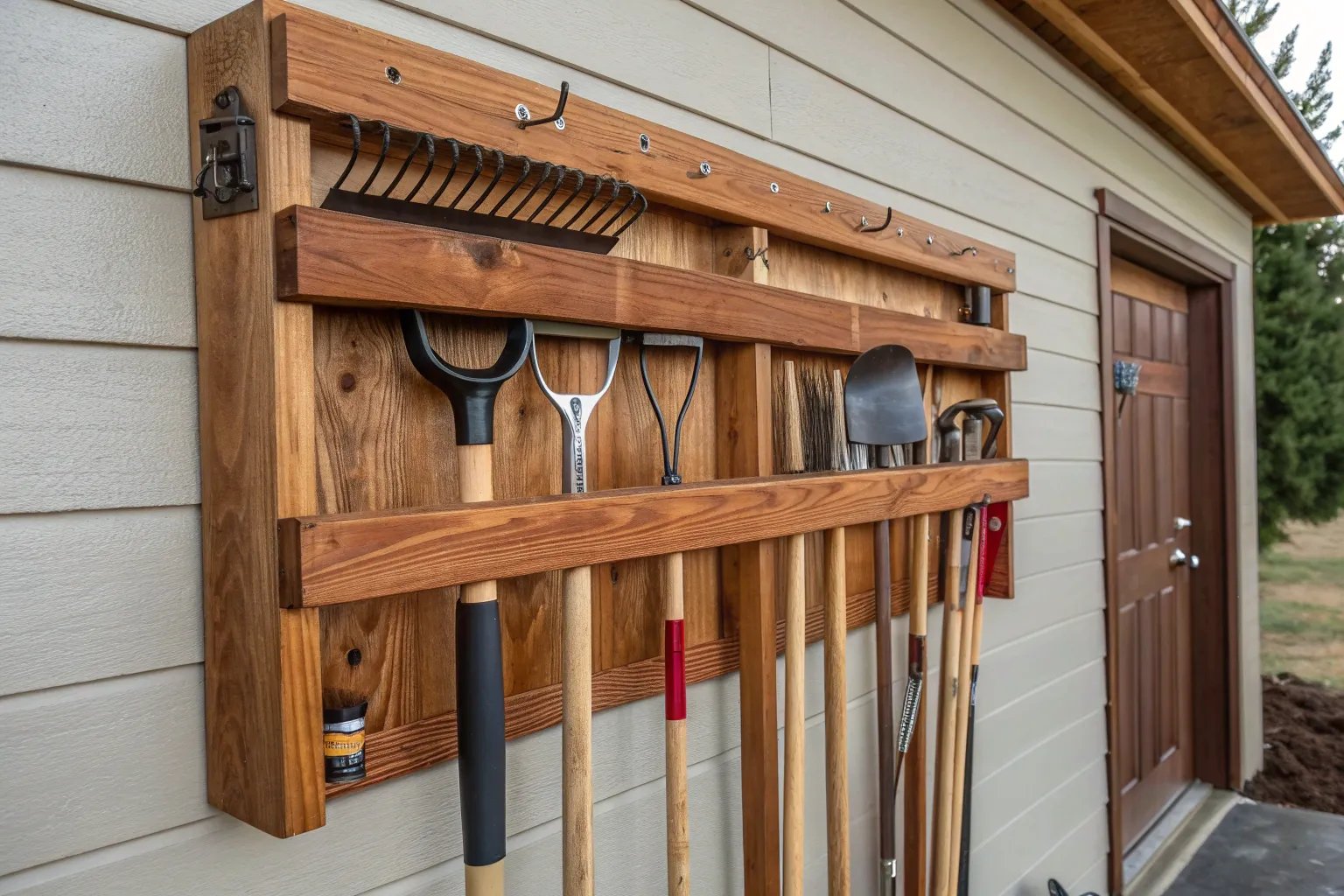 18+ Clever Shovel and Rake Storage Rack DIY Ideas